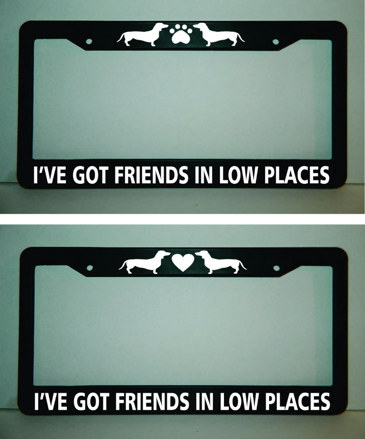 Dachshund license plate store frame