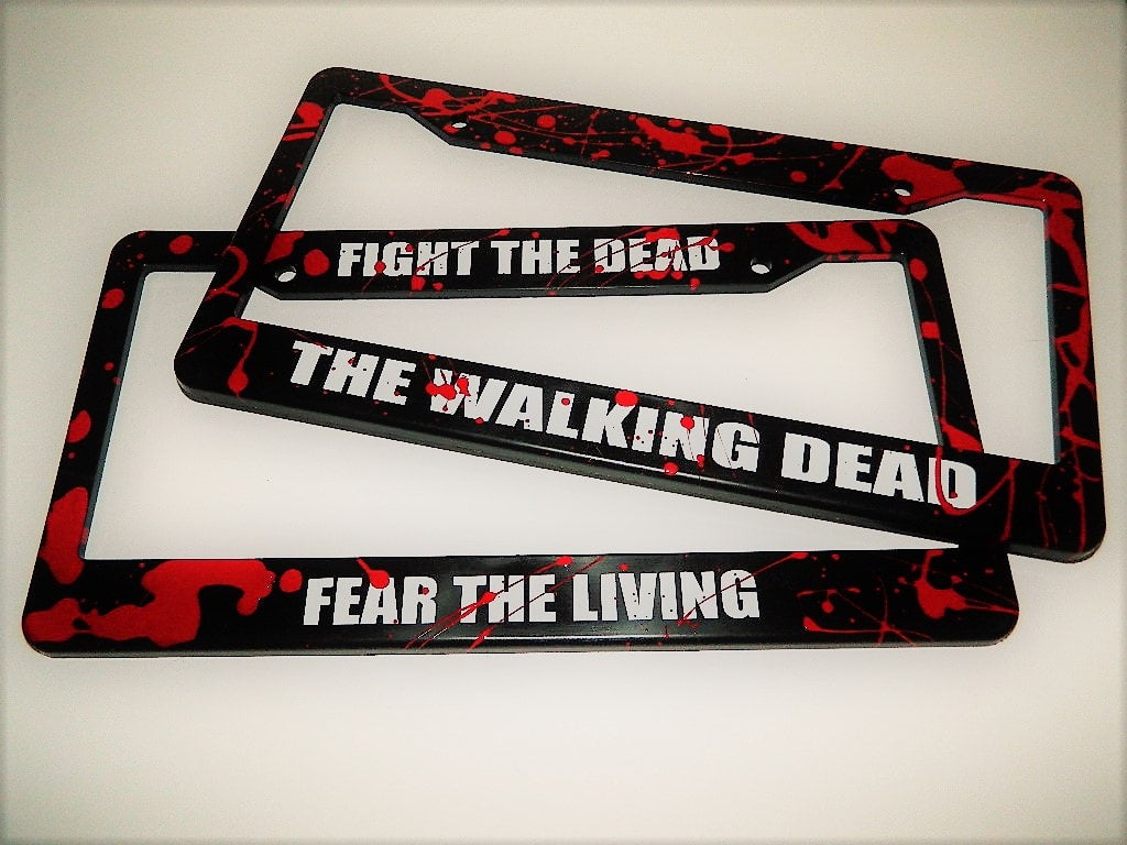 Walker Bait License Plate Frame Blood Splatter Glenn Maggie Inspired Car  Decor TWD Accessory -  Ireland